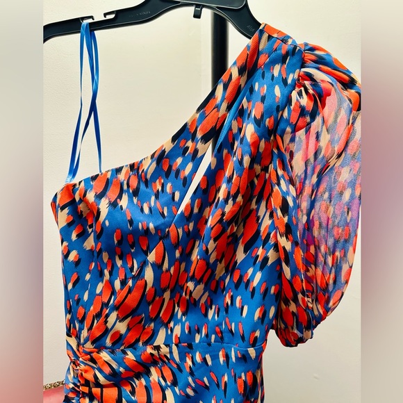 BCBGMAXAZRIA One Shoulder Cutout Party Dress, Multicolor, Size 2, NWOT - Picture 2 of 6